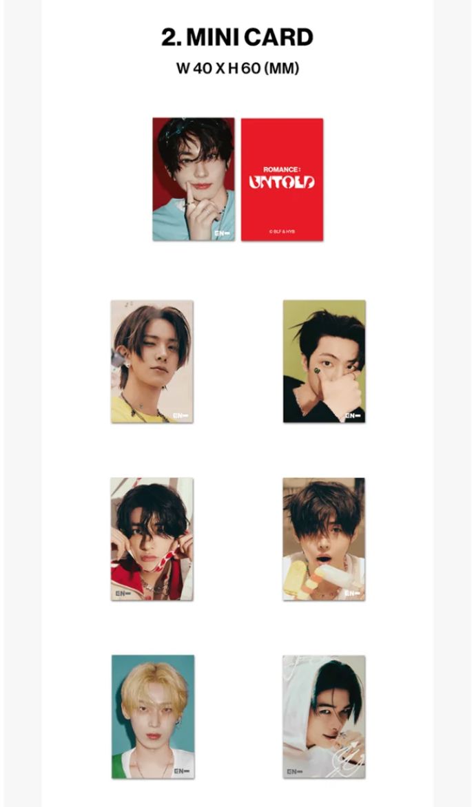 ENHYPEN - LENTICULAR MINI CARD (ROMANCE : UNTOLD OFFICIAL MD) Nolae