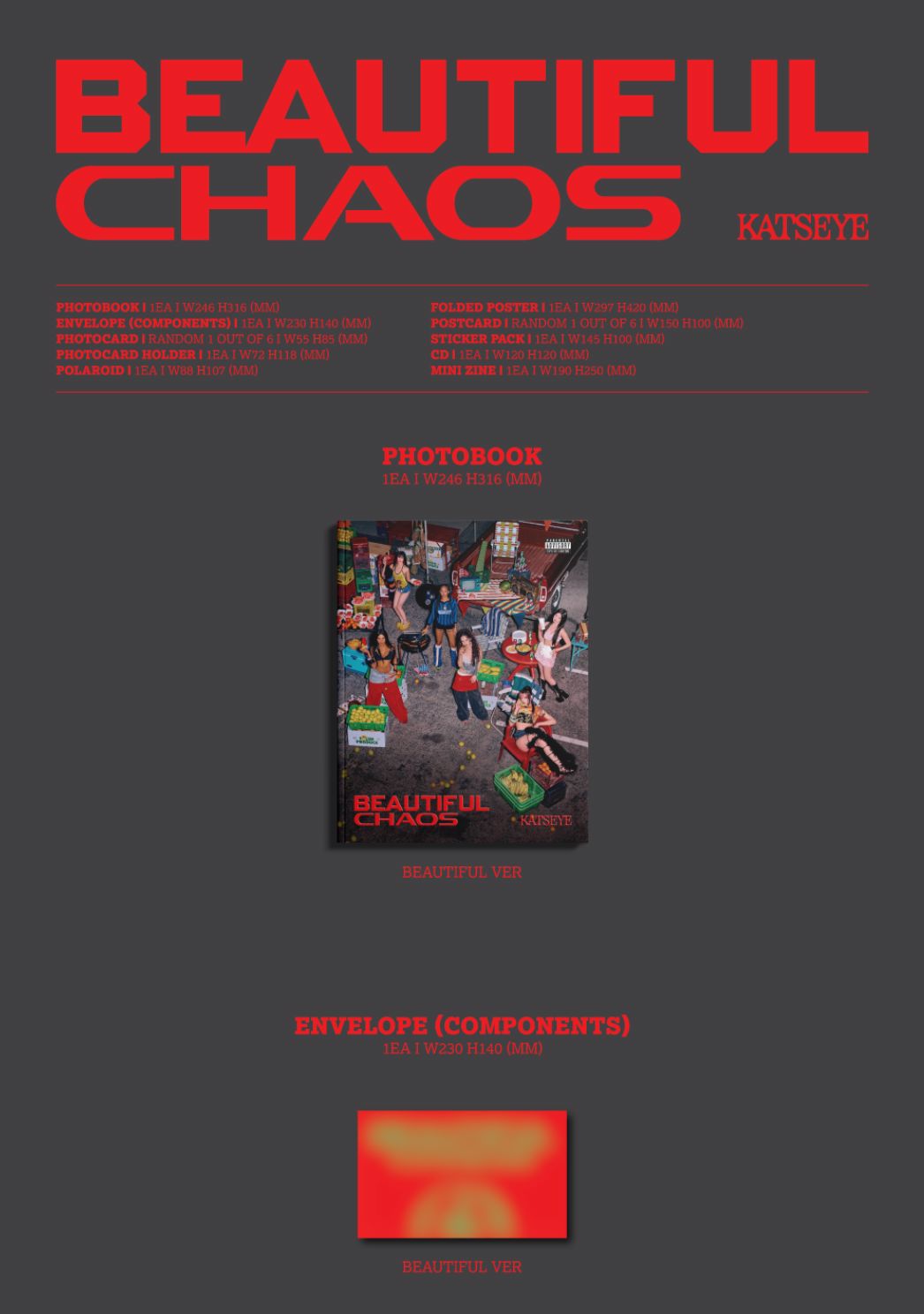 KATSEYE - BEAUTIFUL CHAOS SET + Weverse Gift Nolae