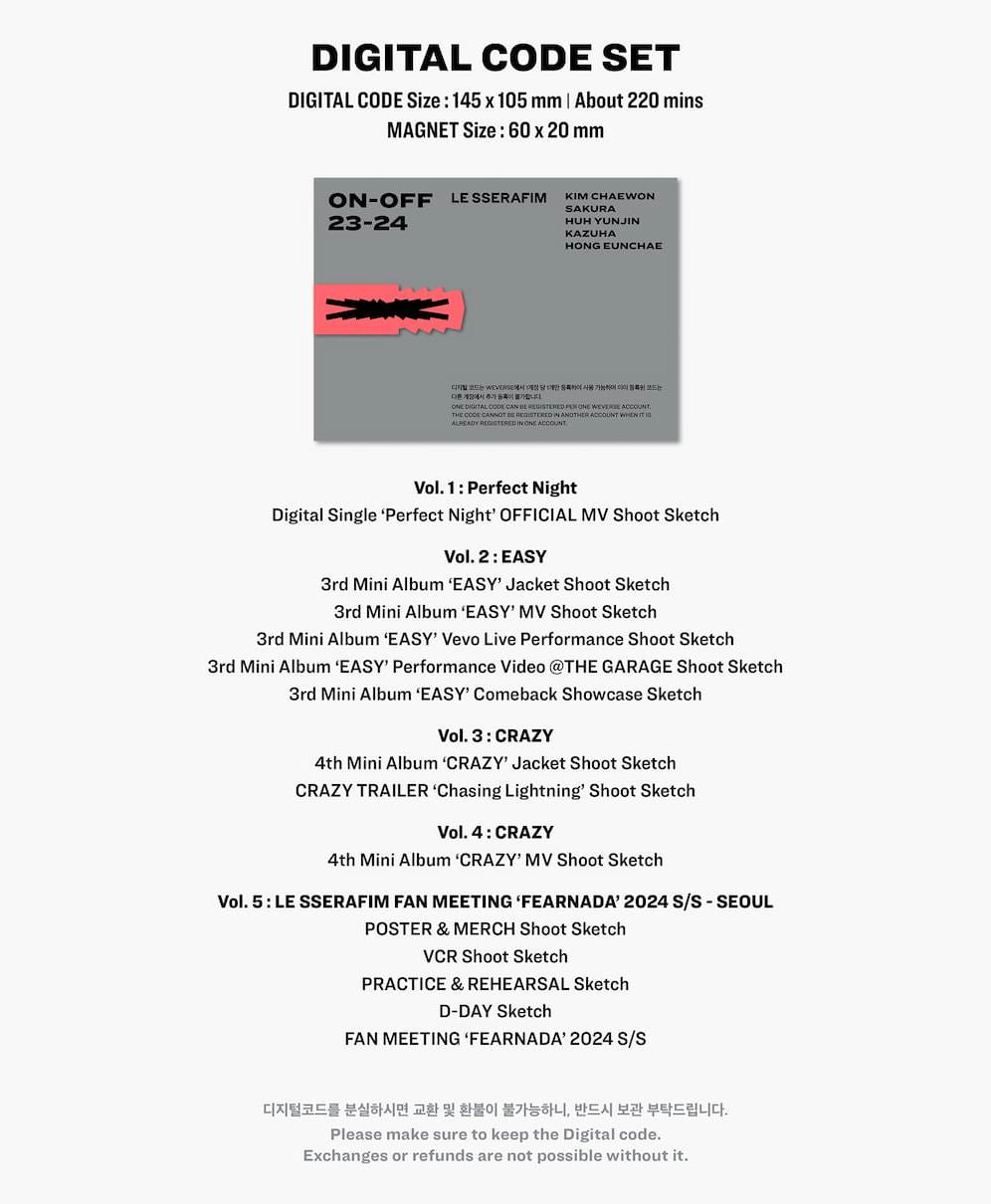 LE SSERAFIM - 'ON-OFF 23-24' + Weverse Gift Nolae