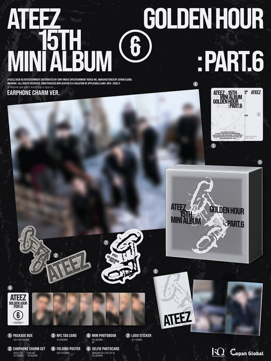 ATEEZ - GOLDEN HOUR : PART.6 (EARPHONE CHARM VER.)
