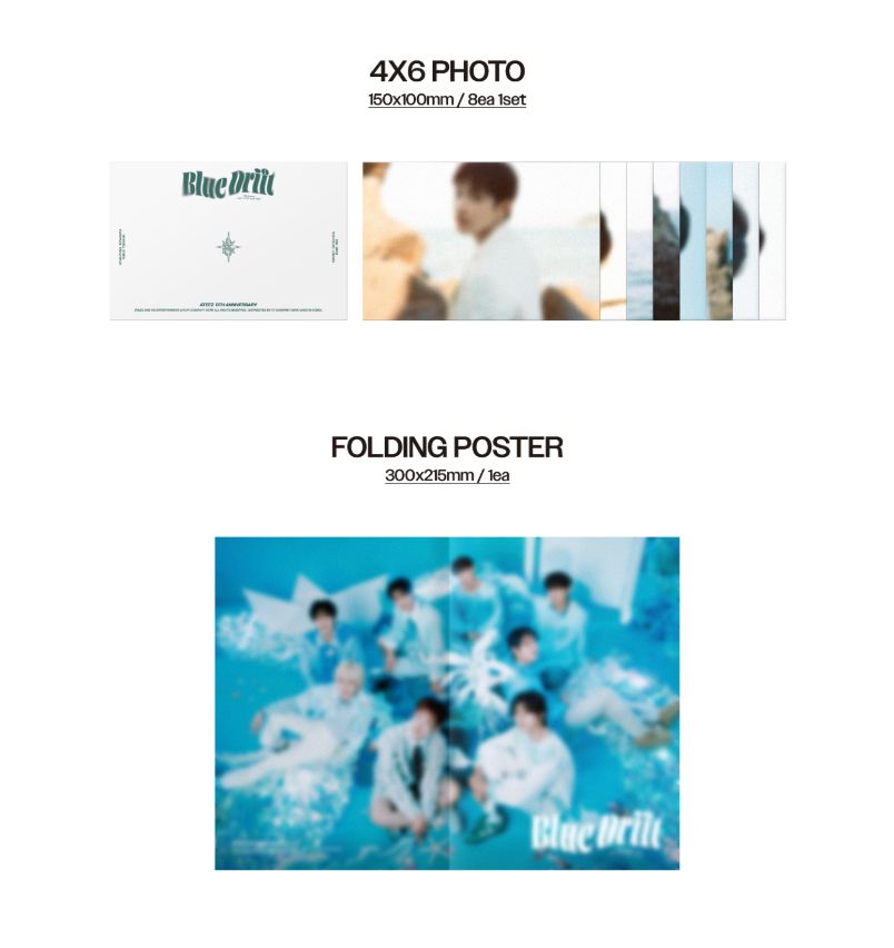ATEEZ - BLUE DRIFT PHOTOBOOK (8TH ANNIVERSARY EXHIBITION MD) + Extra Photocard Nolae