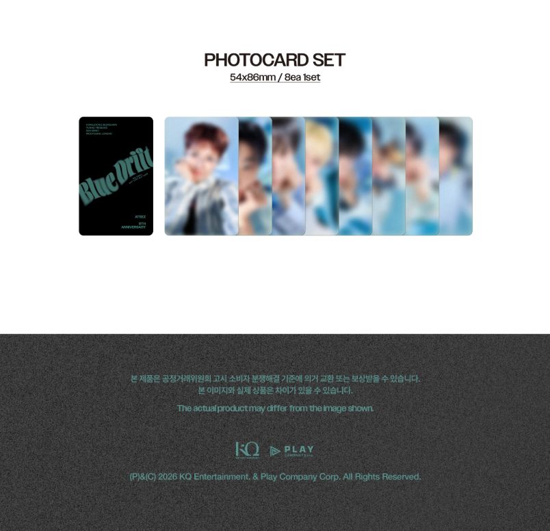 ATEEZ - BLUE DRIFT PHOTOBOOK (8TH ANNIVERSARY EXHIBITION MD) + Extra Photocard Nolae