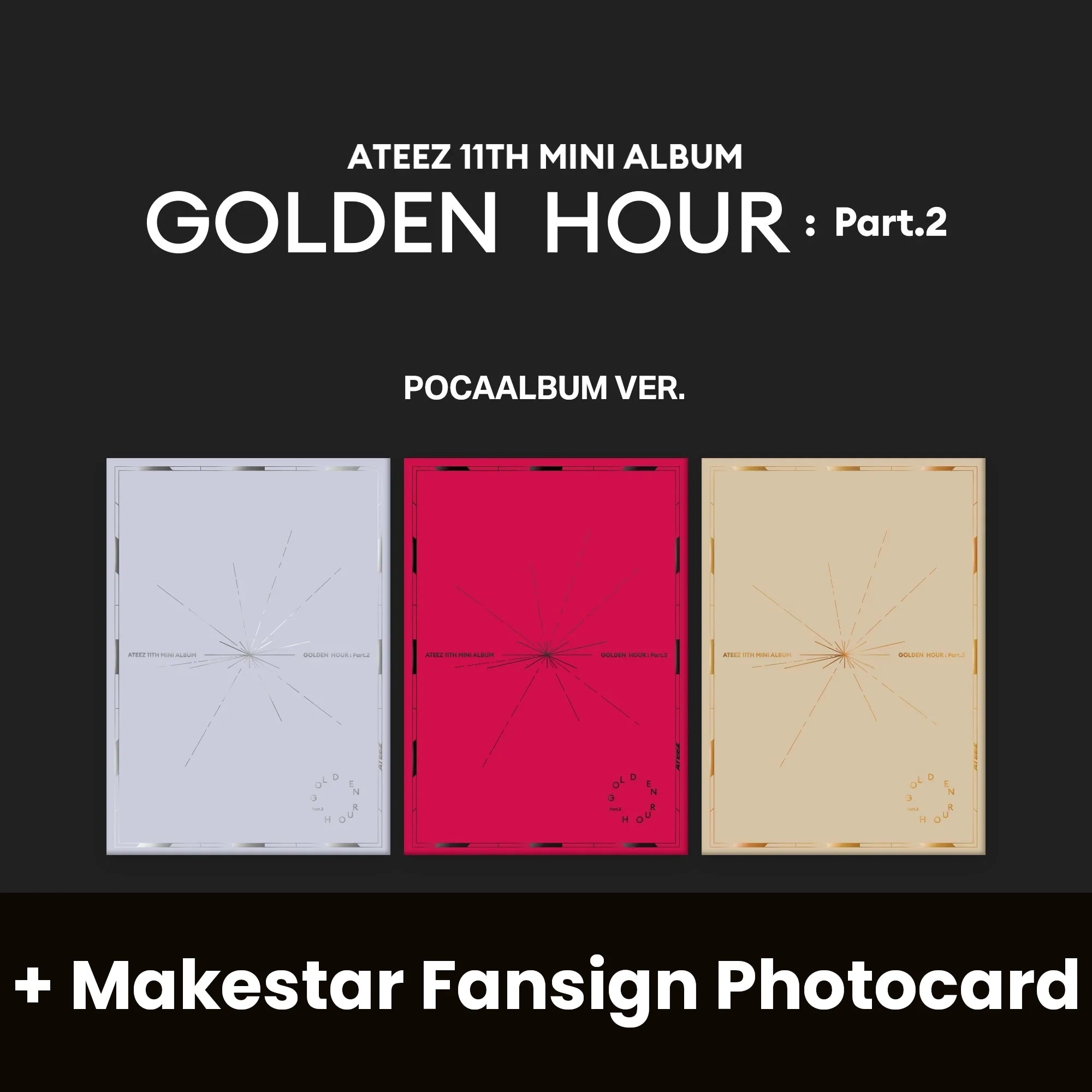 ATEEZ - GOLDEN HOUR: PART.2 (POCA ALBUM) + Makestar Fansign Photocard Nolae