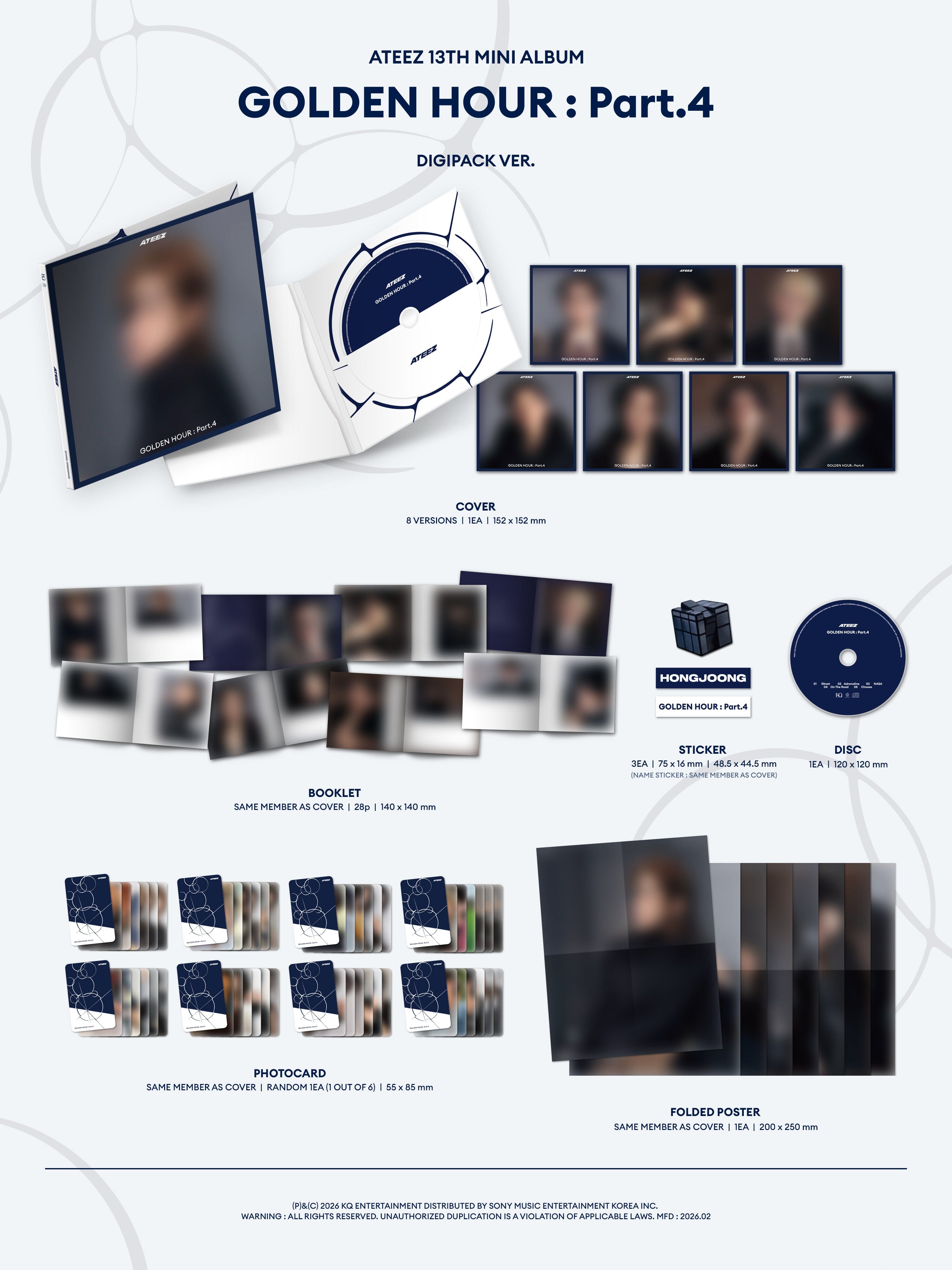 ATEEZ - GOLDEN HOUR : PART.4 (DIGIPACK VER.) + Universal Music Japan Gift Nolae