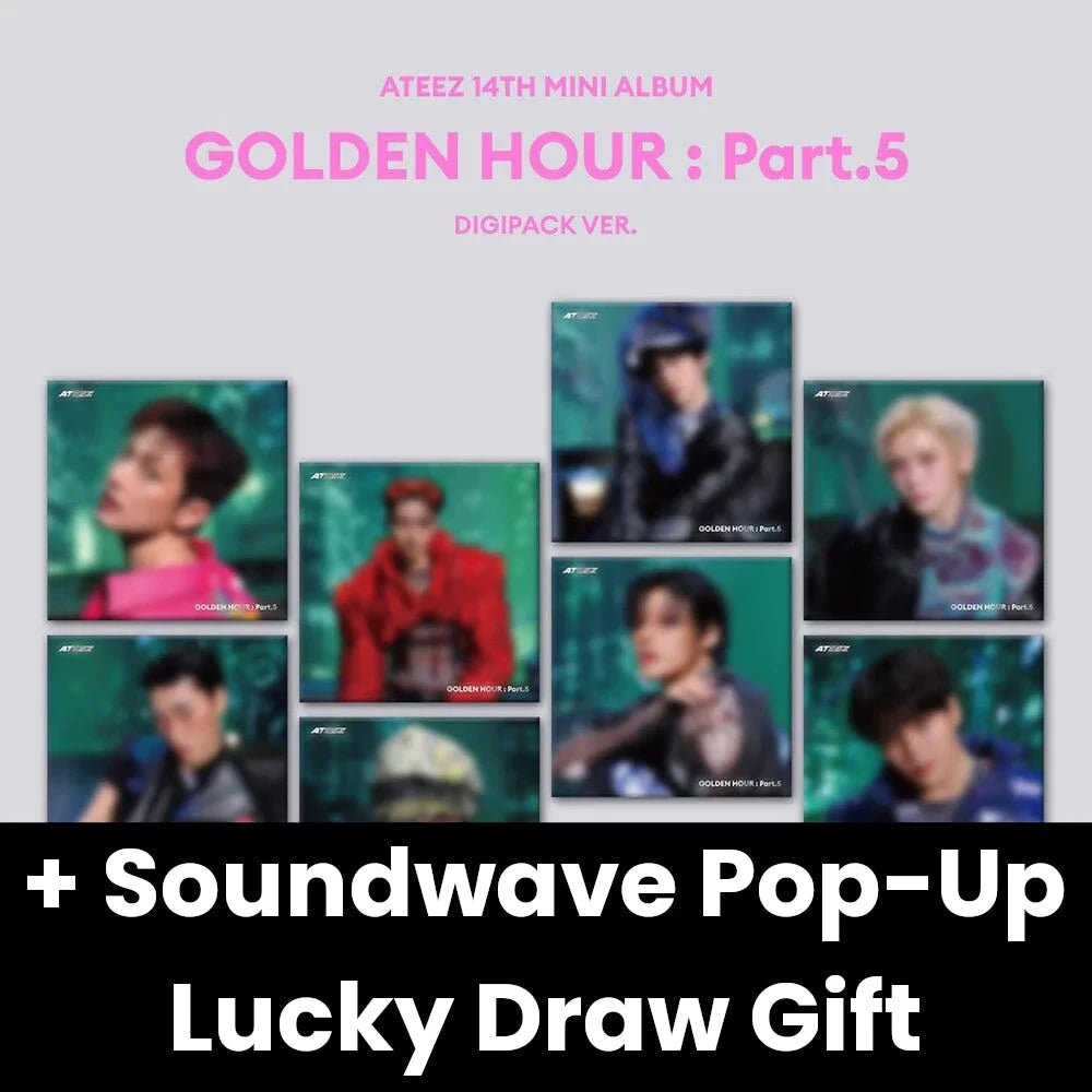 ATEEZ - GOLDEN HOUR : PART.5 (DIGIPACK VER.) + Soundwave Pop-Up Lucky Draw Gift Nolae