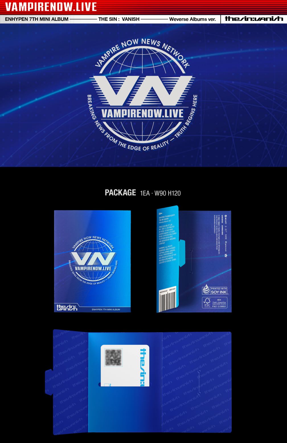 ENHYPEN - THE SIN: VANISH (WEVERSE ALBUMS VER.) + Weverse Gift Nolae