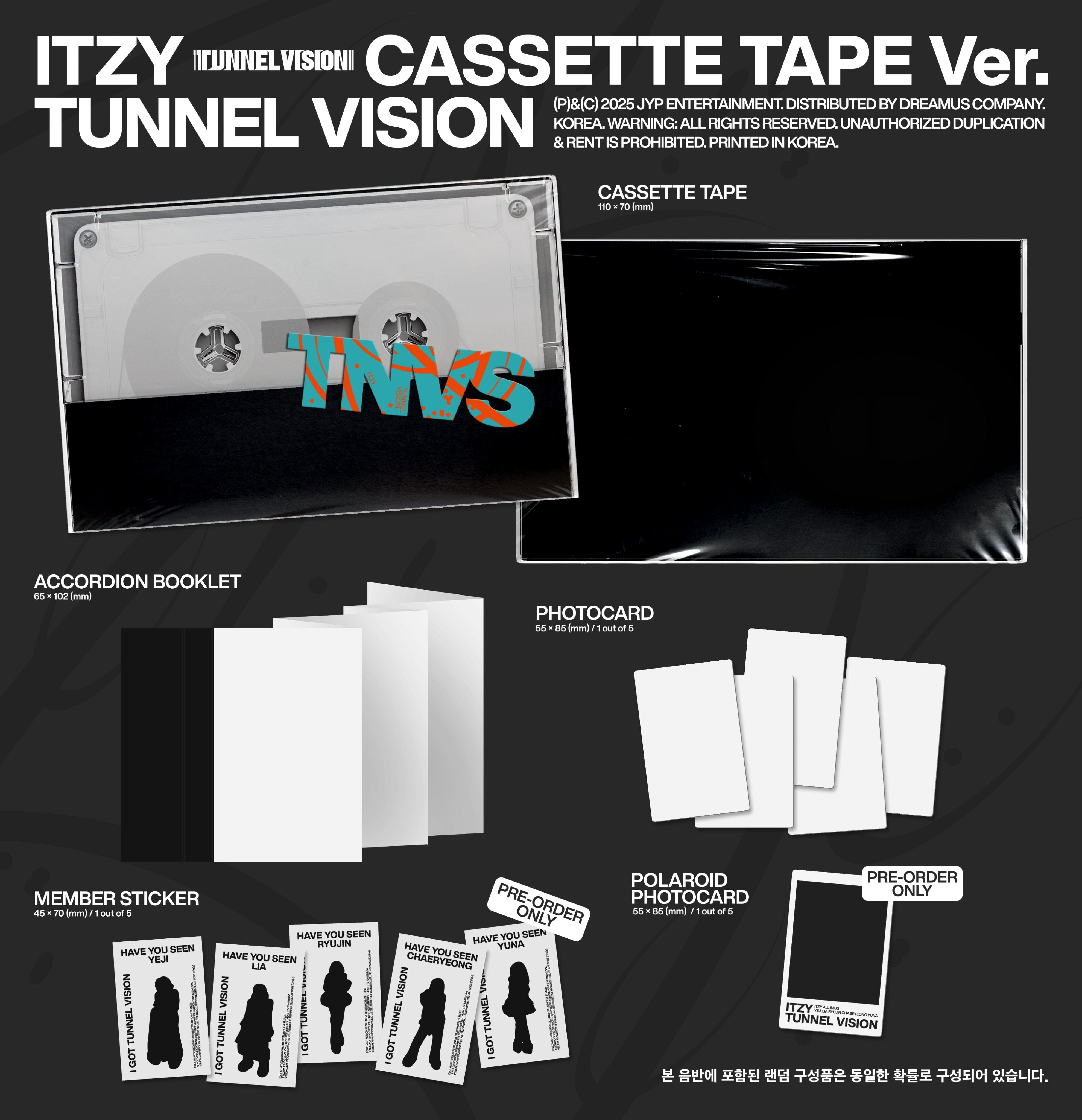 ITZY - TUNNEL VISION (CASSETTE TAPE VER.) + FANS SHOP Photocard Nolae