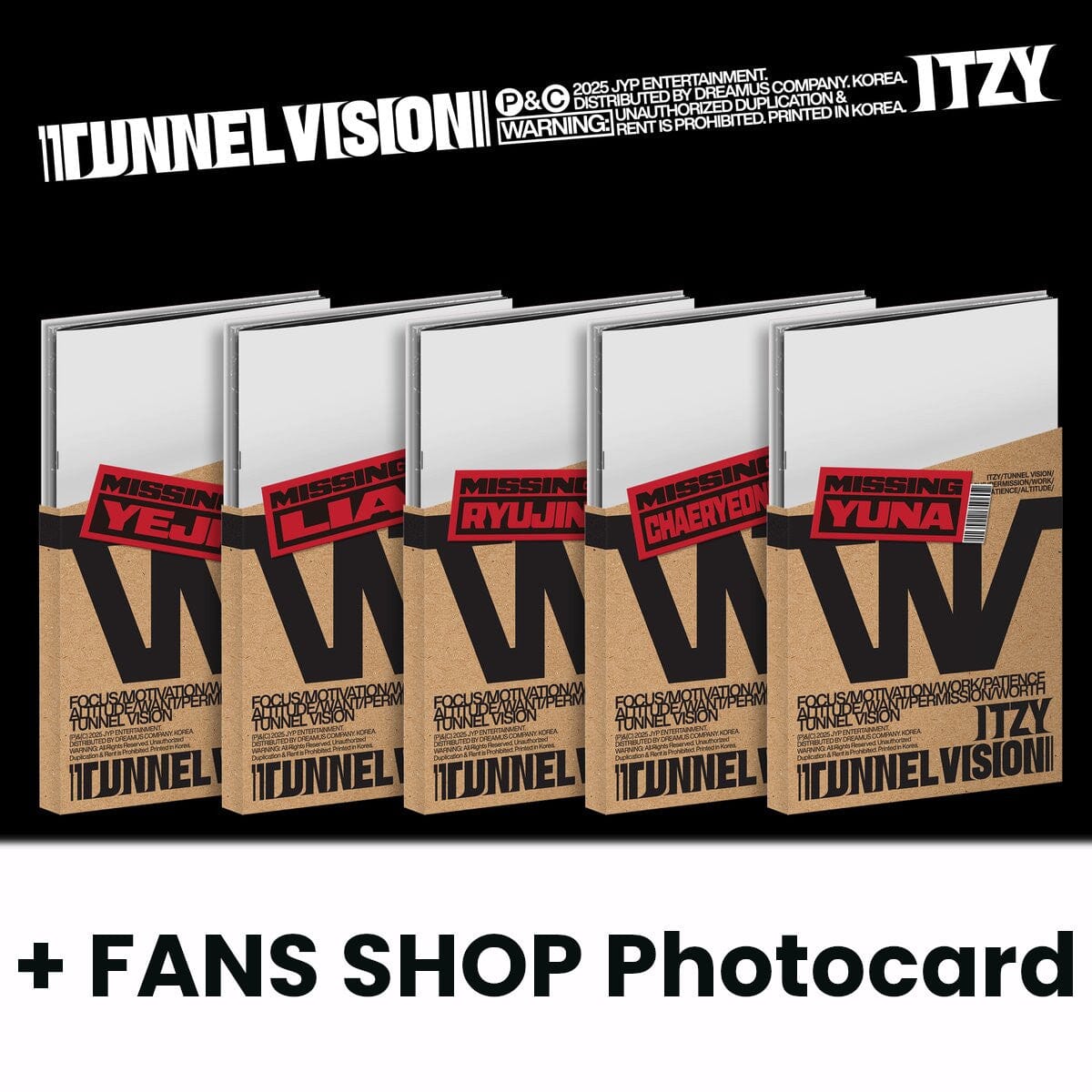 ITZY - TUNNEL VISION (MEMBER VER.) + FANS SHOP Photocard Nolae