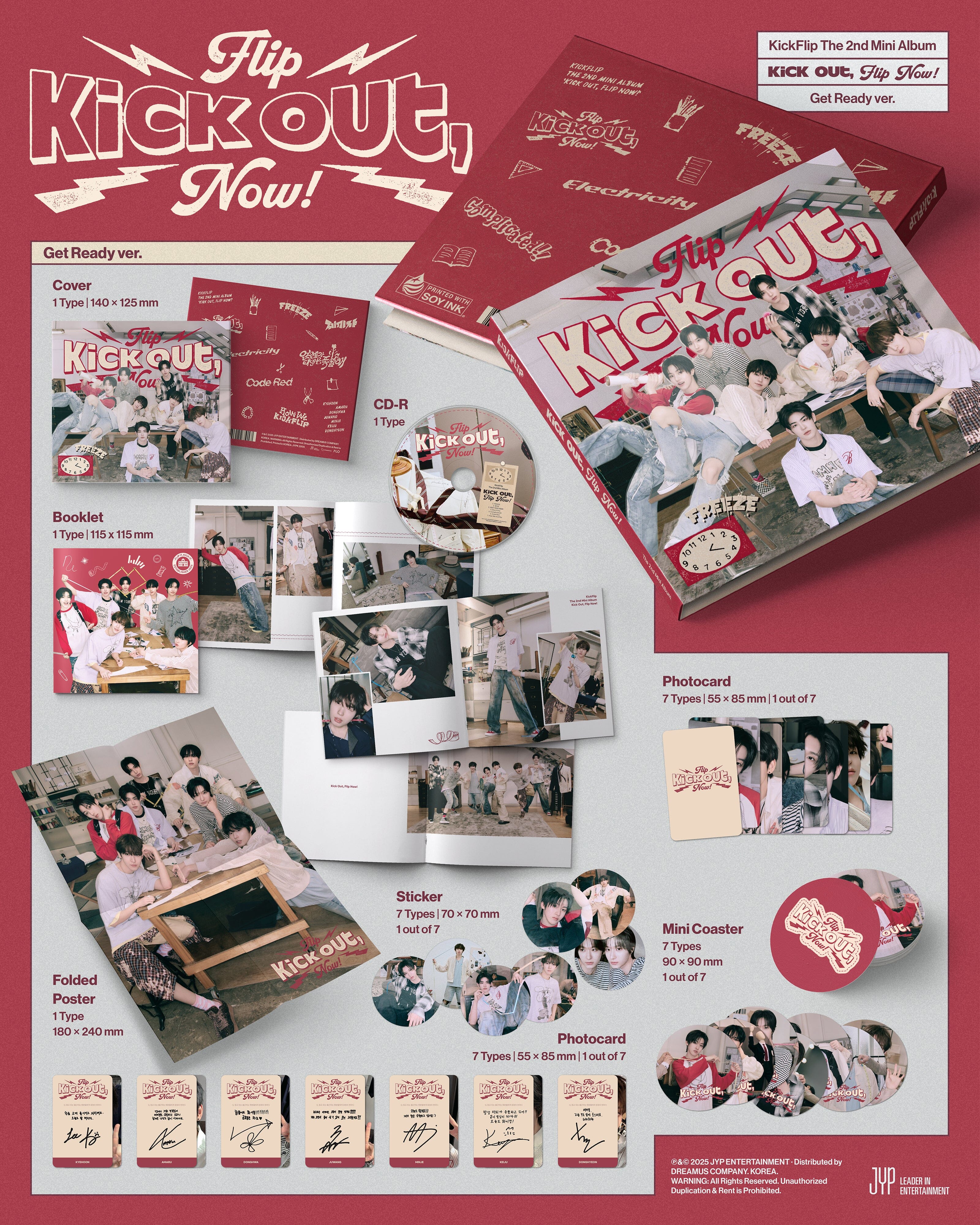 KICKFLIP - KICK OUT, FLIP NOW! (GET READY VER.) + BDM Photocard Nolae