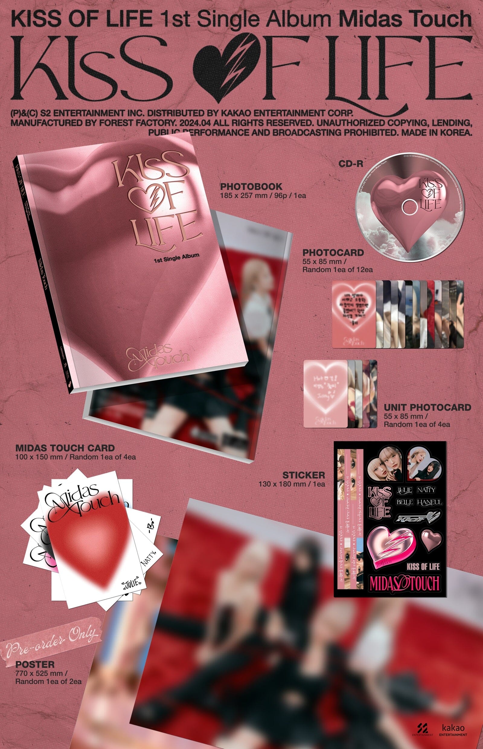 KISS OF LIFE - MIDAS TOUCH (1ST SINGLE ALBUM) PHOTOBOOK VER. Nolae