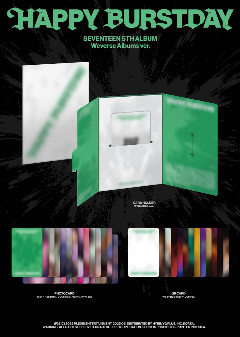 SEVENTEEN - HAPPY BURSTDAY (WEVERSE ALBUMS VER.) + YES24 Gift Nolae