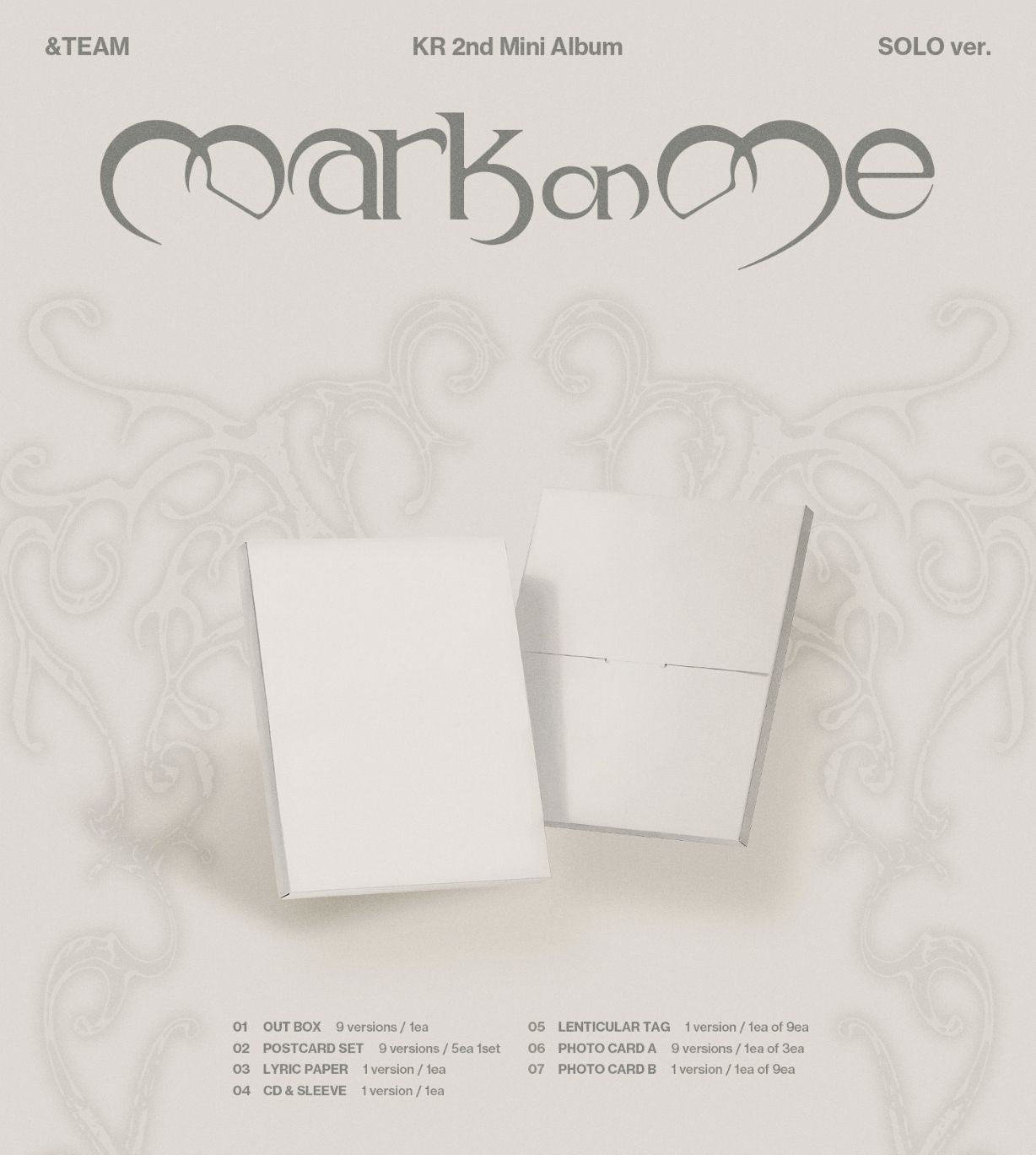 &TEAM - MARK ON ME (2ND KOREAN MINI ALBUM) (SOLO VER.) SET + EARLY-BIRD Weverse Gift Nolae