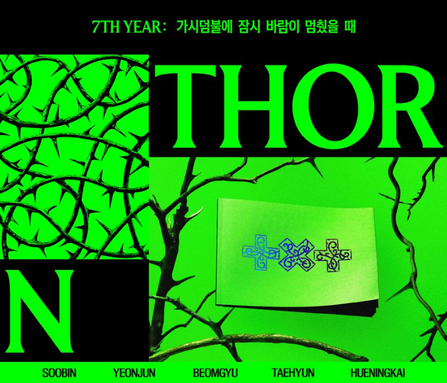 TXT - 7TH YEAR: WHEN THE WIND PAUSED AMONG THE THORNS (THORN VER.) + YES24 Gift Nolae